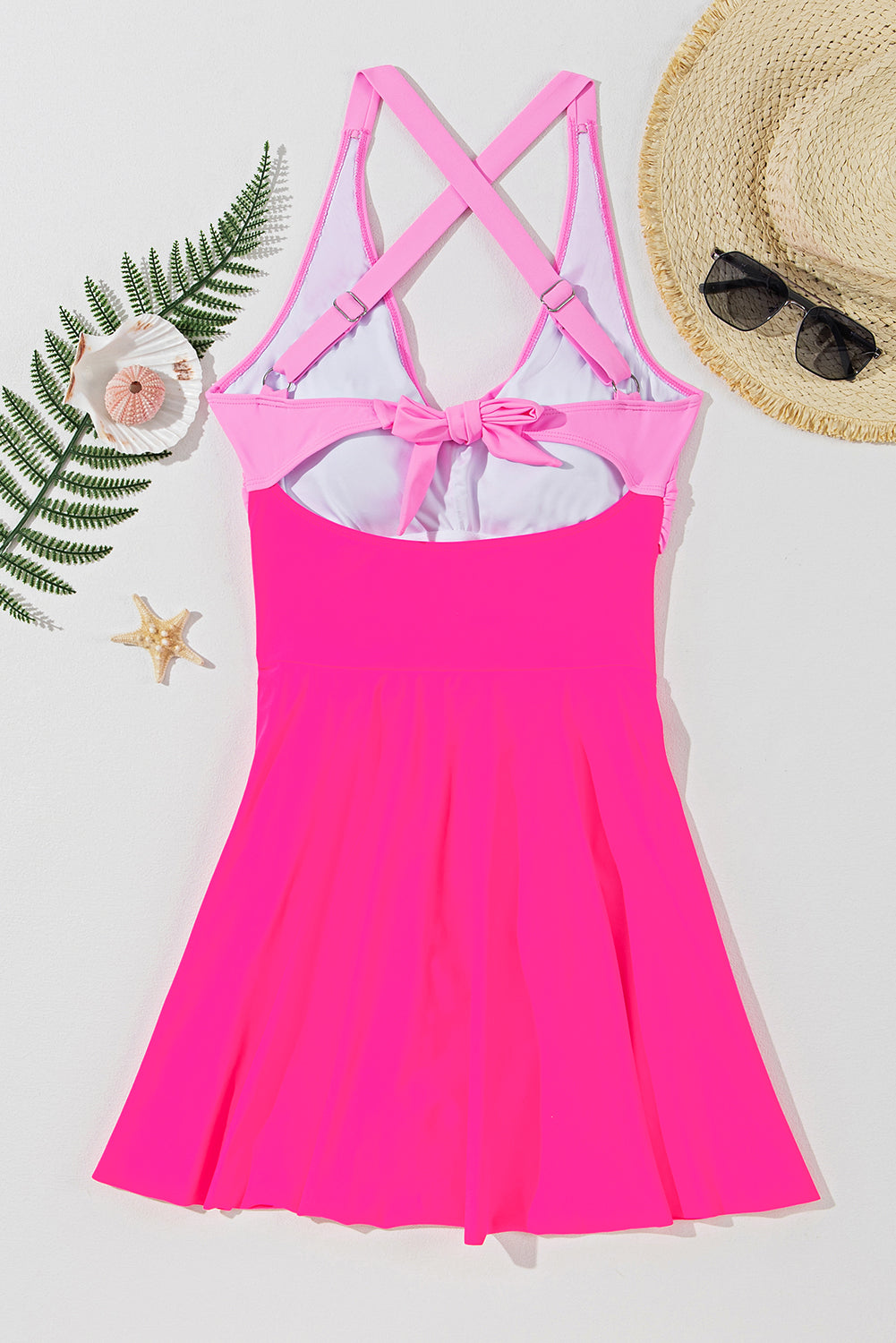 Crisscross V-Neck One-Piece Swimwear