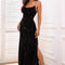 Sequin Backless Split Maxi Dress